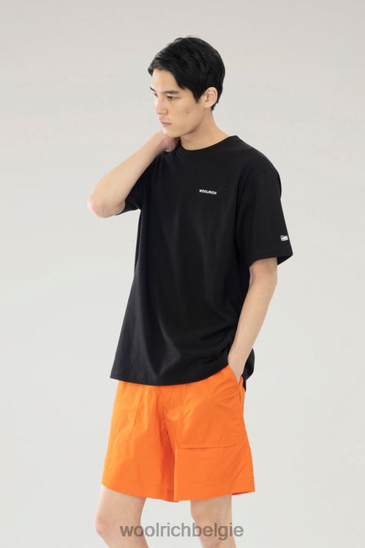 T-shirt van puur katoen met print op de achterkant Woolrich Heren 8TTN0610 zwart kleding
