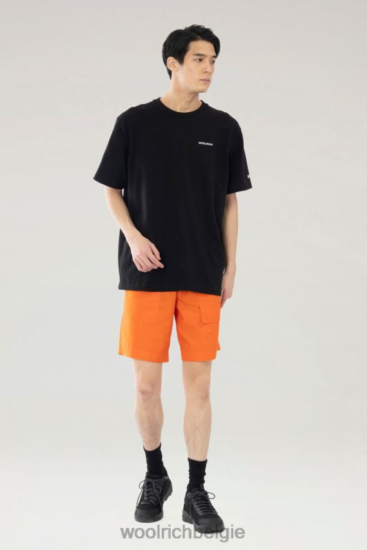 T-shirt van puur katoen met print op de achterkant Woolrich Heren 8TTN0610 zwart kleding