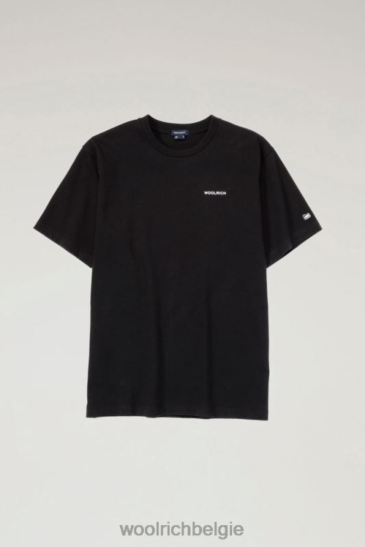 T-shirt van puur katoen met print op de achterkant Woolrich Heren 8TTN0610 zwart kleding