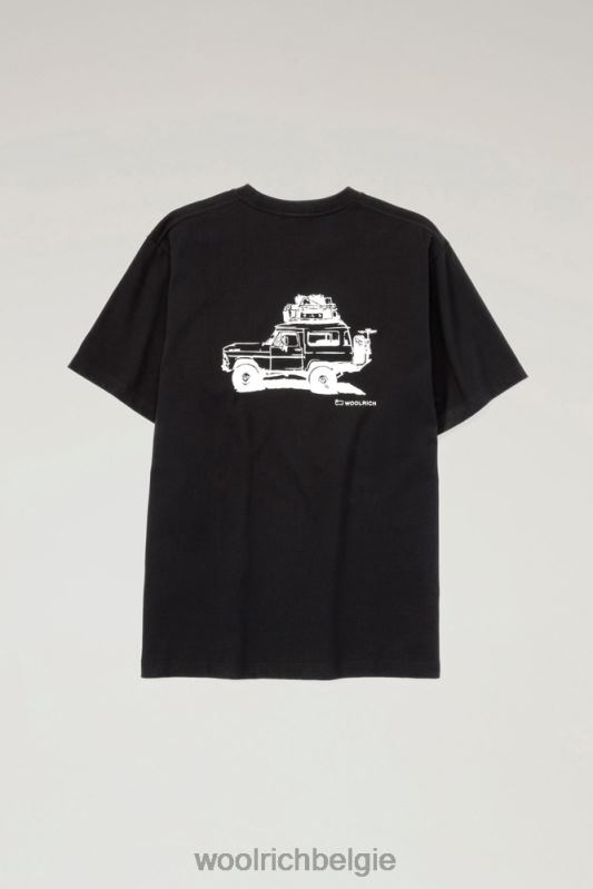T-shirt van puur katoen met print op de achterkant Woolrich Heren 8TTN0610 zwart kleding