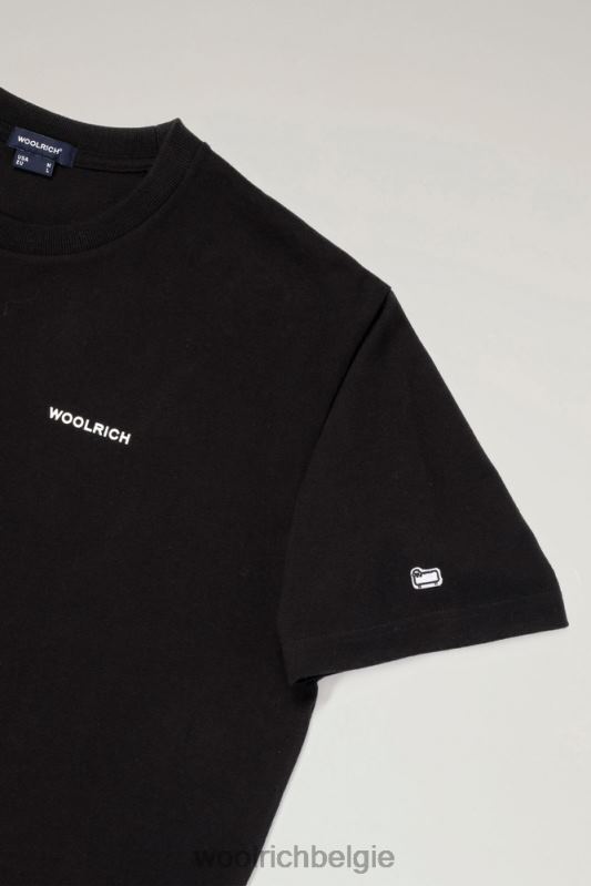 T-shirt van puur katoen met print op de achterkant Woolrich Heren 8TTN0610 zwart kleding