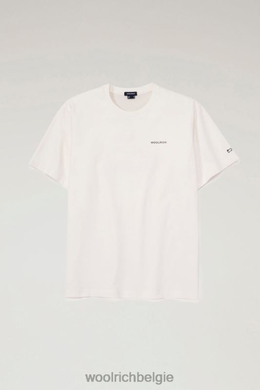 T-shirt van puur katoen met print op de achterkant Woolrich Heren 8TTN0629 wit kleding