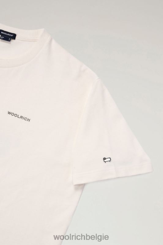 T-shirt van puur katoen met print op de achterkant Woolrich Heren 8TTN0629 wit kleding