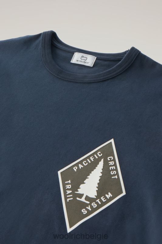 Trails T-shirt van puur katoen Woolrich Heren 8TTN0423 Melton blauw kleding