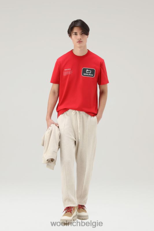 Trails T-shirt van puur katoen Woolrich Heren 8TTN0469 Rode lucht kleding