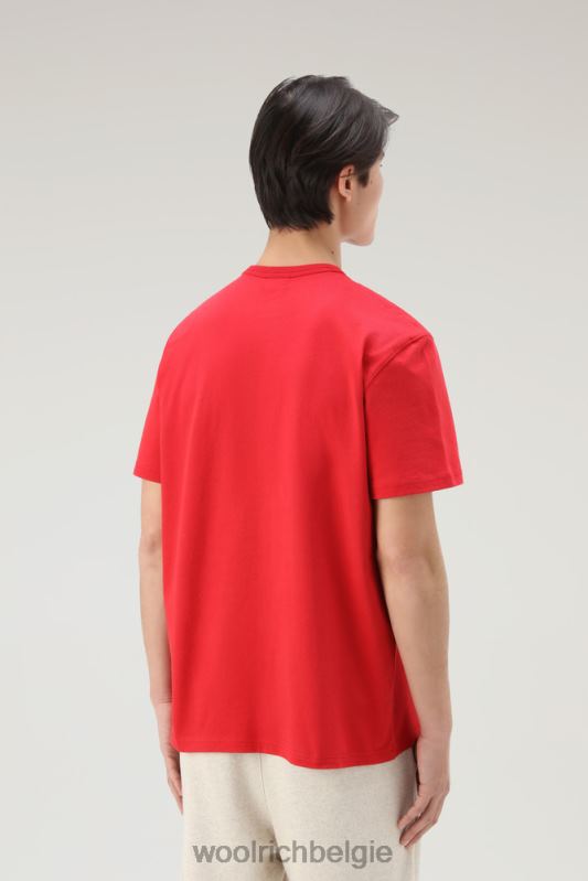 Trails T-shirt van puur katoen Woolrich Heren 8TTN0469 Rode lucht kleding