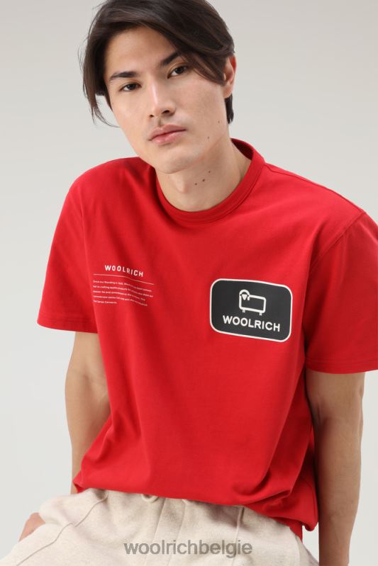 Trails T-shirt van puur katoen Woolrich Heren 8TTN0469 Rode lucht kleding