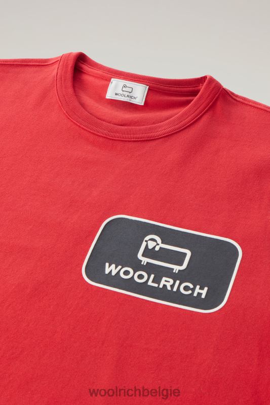 Trails T-shirt van puur katoen Woolrich Heren 8TTN0469 Rode lucht kleding