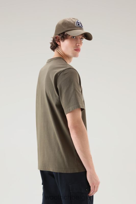 Trails T-shirt van puur katoen Woolrich Heren 8TTN0571 donkergroen kleding