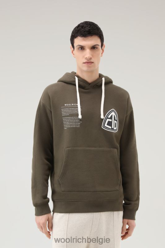 Trails hoodie van puur katoen Woolrich Heren 8TTN0419 donkergroen kleding