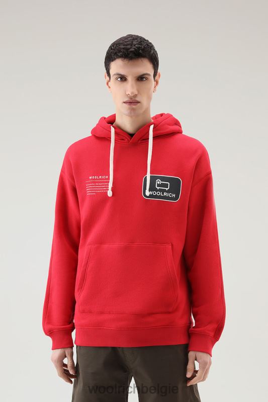 Trails hoodie van puur katoen Woolrich Heren 8TTN0490 Rode lucht kleding