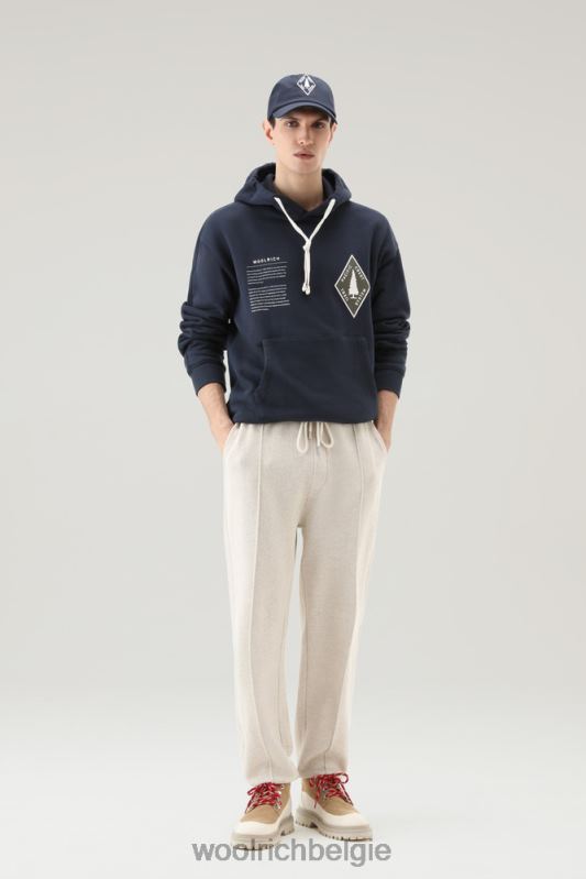 Trails hoodie van puur katoen Woolrich Heren 8TTN0492 Melton blauw kleding