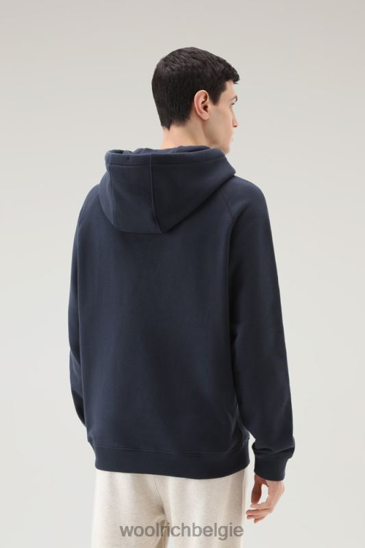 Trails hoodie van puur katoen Woolrich Heren 8TTN0492 Melton blauw kleding