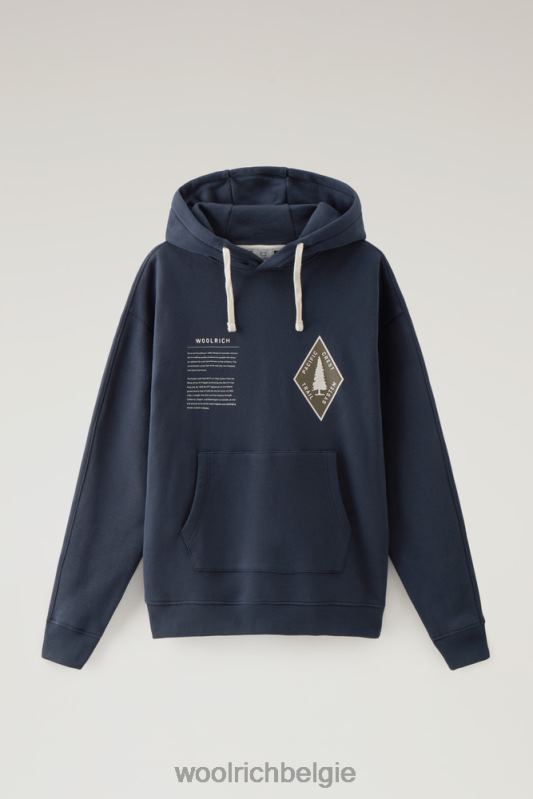 Trails hoodie van puur katoen Woolrich Heren 8TTN0492 Melton blauw kleding