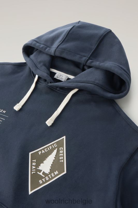 Trails hoodie van puur katoen Woolrich Heren 8TTN0492 Melton blauw kleding