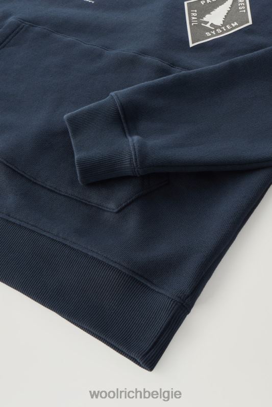 Trails hoodie van puur katoen Woolrich Heren 8TTN0492 Melton blauw kleding