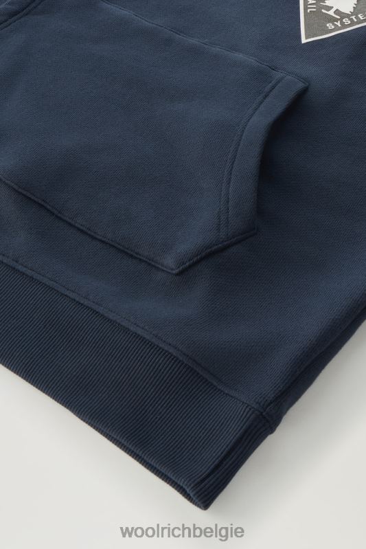 Trails hoodie van puur katoen Woolrich Heren 8TTN0492 Melton blauw kleding