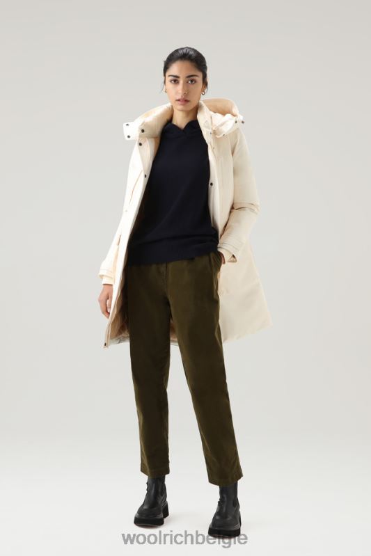 Trui met capuchon van een mix van wol en kasjmier Woolrich vrouwen 8TTN0272 Melton blauw kleding