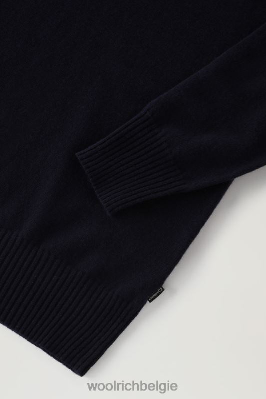 Trui met capuchon van een mix van wol en kasjmier Woolrich vrouwen 8TTN0272 Melton blauw kleding