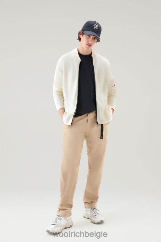 Trui met rits van puur katoen Woolrich Heren 8TTN0402 Helder wit kleding