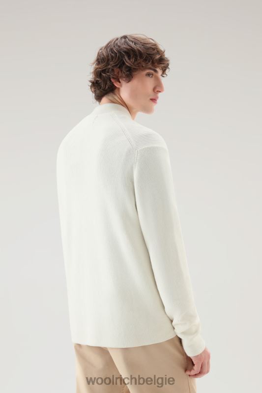 Trui met rits van puur katoen Woolrich Heren 8TTN0402 Helder wit kleding
