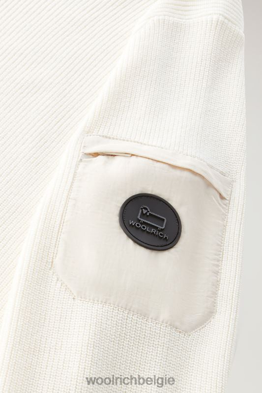 Trui met rits van puur katoen Woolrich Heren 8TTN0402 Helder wit kleding