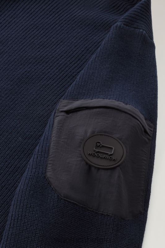 Trui met rits van puur katoen Woolrich Heren 8TTN0569 donker marine kleding