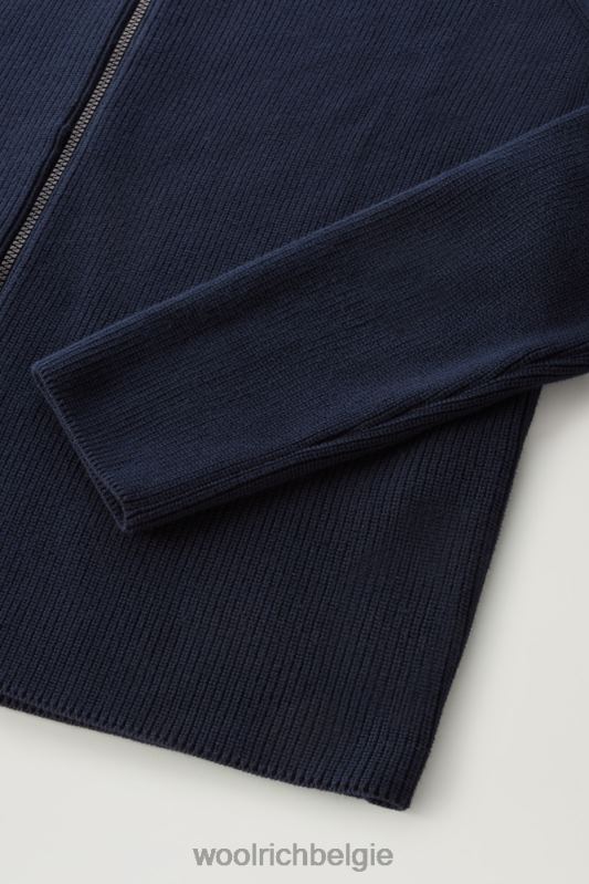 Trui met rits van puur katoen Woolrich Heren 8TTN0569 donker marine kleding