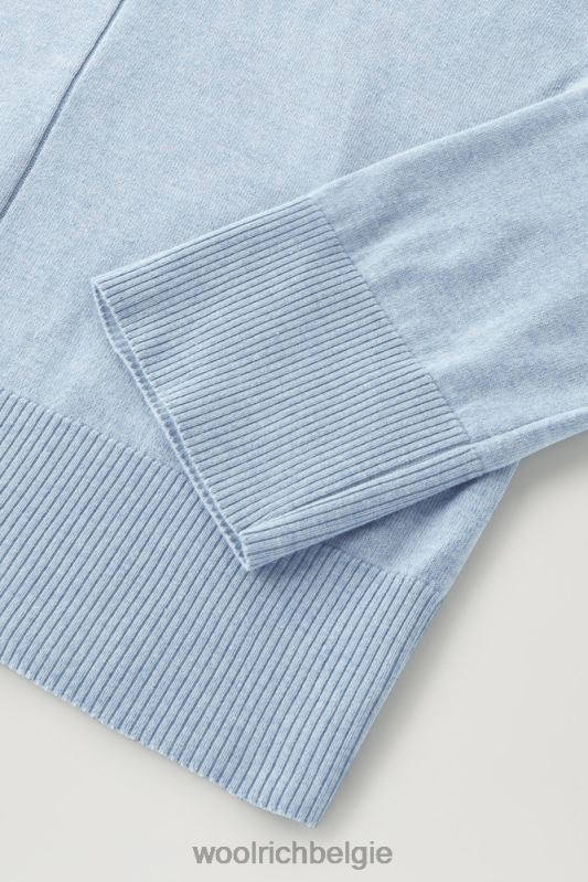 Trui met ronde hals van een katoen-kasjmiermix Woolrich vrouwen 8TTN043 bleke indigo-melange kleding