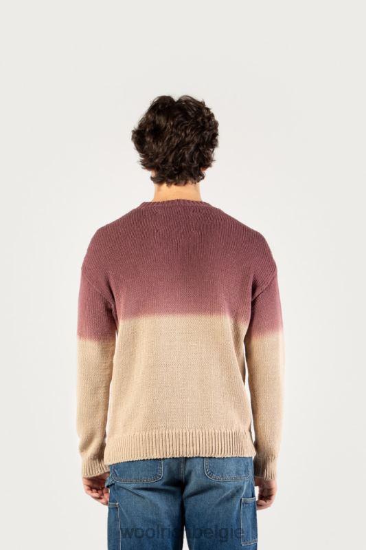 Trui met ronde hals van een katoenmix met ombre-effect - one of the day Woolrich Heren 8TTN0527 zand kleding