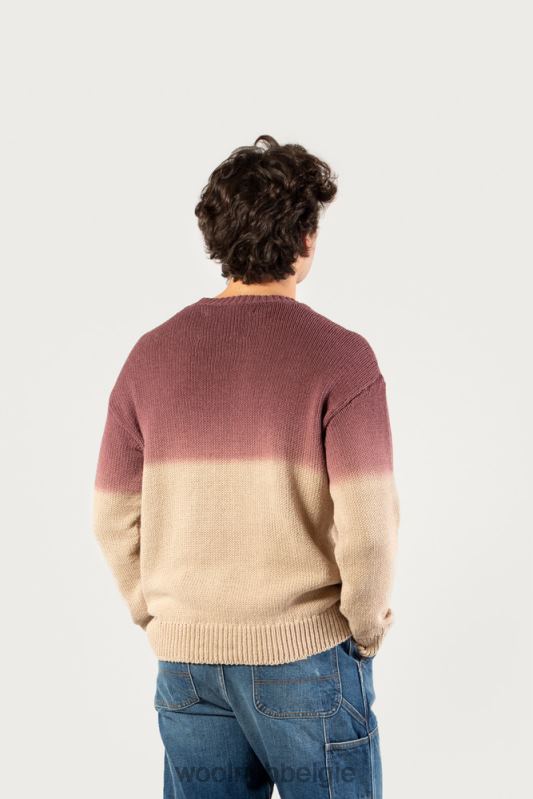 Trui met ronde hals van een katoenmix met ombre-effect - one of the day Woolrich Heren 8TTN0527 zand kleding