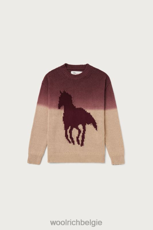 Trui met ronde hals van een katoenmix met ombre-effect - one of the day Woolrich Heren 8TTN0527 zand kleding