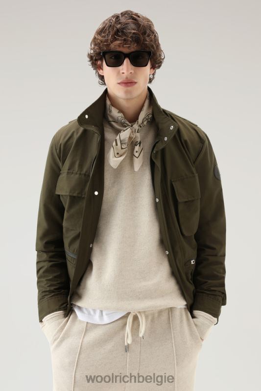 Trui met ronde hals van een linnen-katoenfleecemix Woolrich Heren 8TTN0602 strandzand kleding