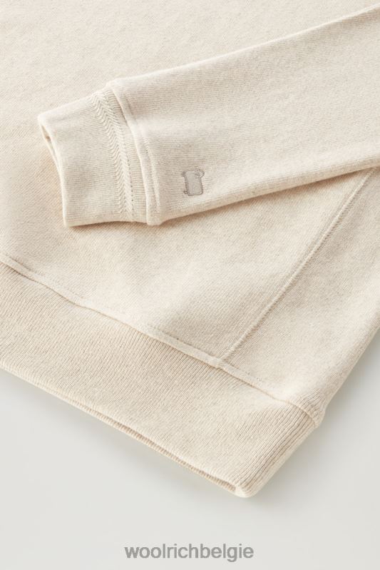 Trui met ronde hals van een linnen-katoenfleecemix Woolrich Heren 8TTN0602 strandzand kleding