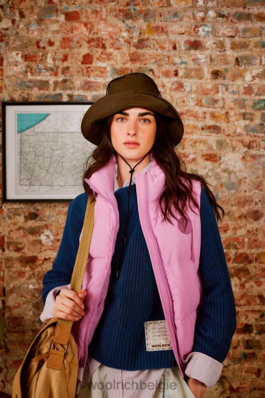 Trui met ronde hals van zuiver katoen met natuurlijke kledingkleurstofafwerking Woolrich vrouwen 8TTN0129 indigo kleding
