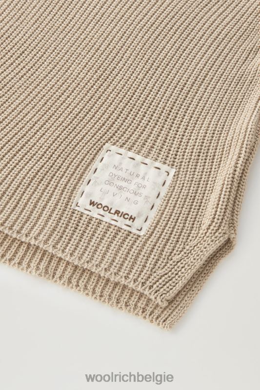 Trui met ronde hals van zuiver katoen met natuurlijke kledingkleurstofafwerking Woolrich vrouwen 8TTN0136 melkachtige crème kleding