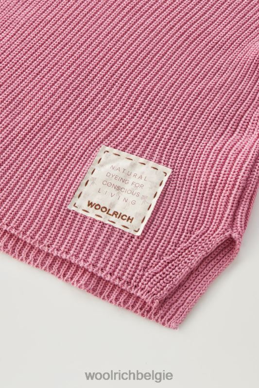 Trui met ronde hals van zuiver katoen met natuurlijke kledingkleurstofafwerking Woolrich vrouwen 8TTN073 rokerige roos kleding