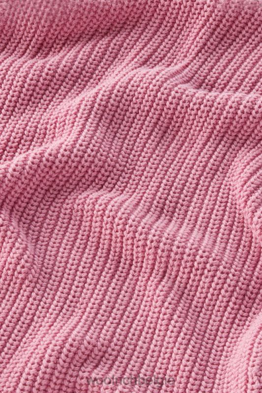 Trui met ronde hals van zuiver katoen met natuurlijke kledingkleurstofafwerking Woolrich vrouwen 8TTN073 rokerige roos kleding