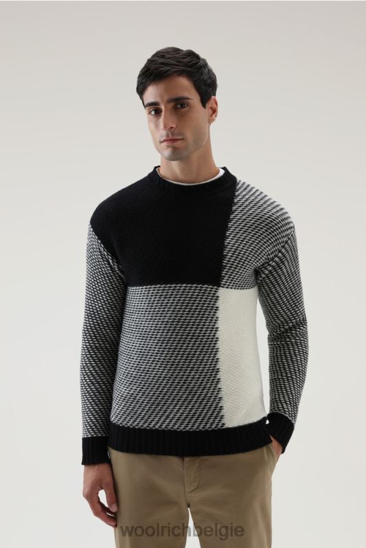 Unisex ronde hals met buffelruitpatroon Woolrich unisex 8TTN0298 witte buffel kleding