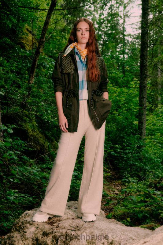 Utility-jack van zacht eco-ramar met capuchon Woolrich vrouwen 8TTN047 donkergroen kleding