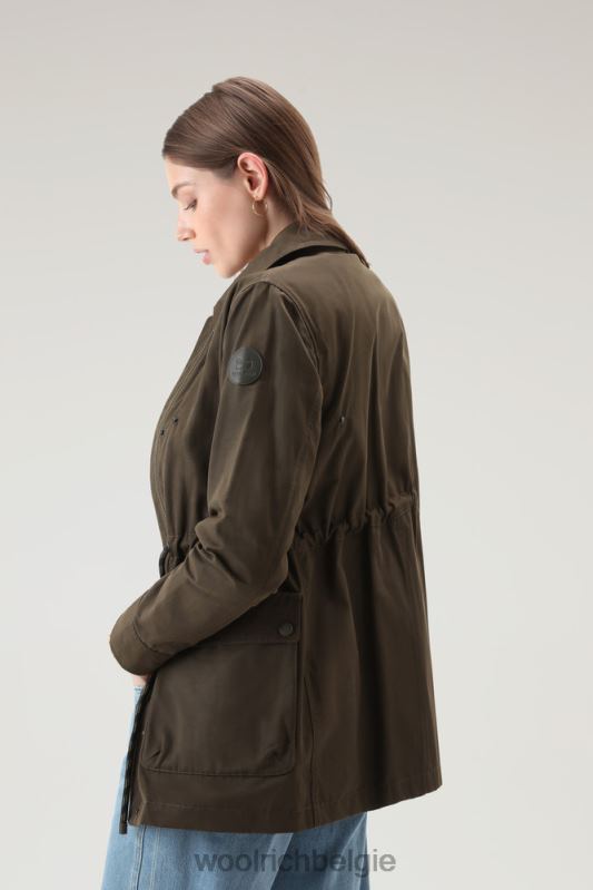 Utility-jack van zacht eco-ramar met capuchon Woolrich vrouwen 8TTN047 donkergroen kleding