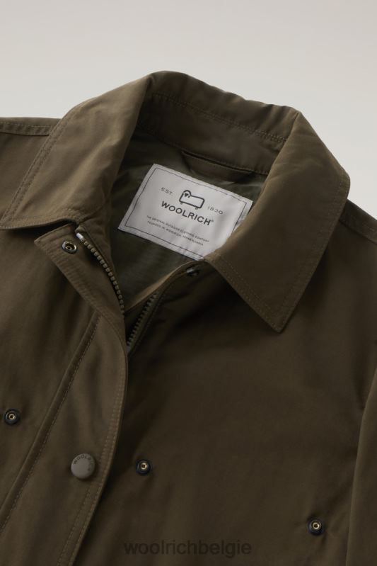 Utility-jack van zacht eco-ramar met capuchon Woolrich vrouwen 8TTN047 donkergroen kleding