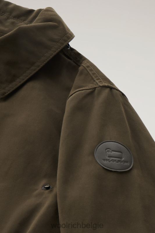 Utility-jack van zacht eco-ramar met capuchon Woolrich vrouwen 8TTN047 donkergroen kleding