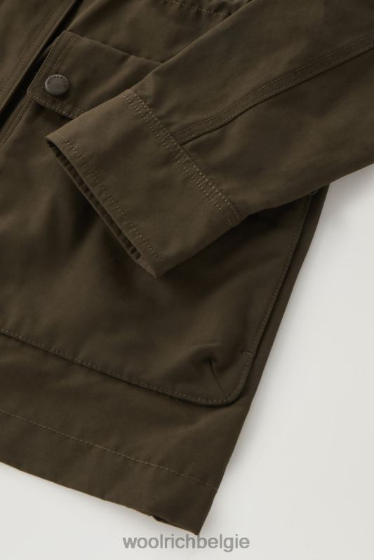 Utility-jack van zacht eco-ramar met capuchon Woolrich vrouwen 8TTN047 donkergroen kleding