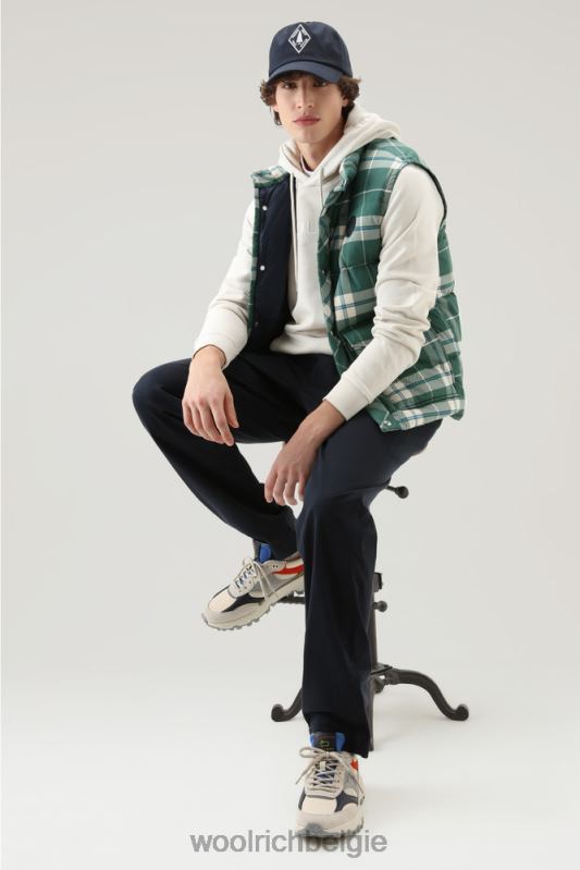 Varsity-hoodie van kledinggeverfd puur katoenfleece Woolrich Heren 8TTN0494 melkachtige crème kleding