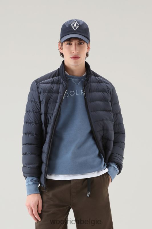 Varsity-ronde hals van kledinggeverfd puur katoenfleece Woolrich Heren 8TTN0488 indigo kleding