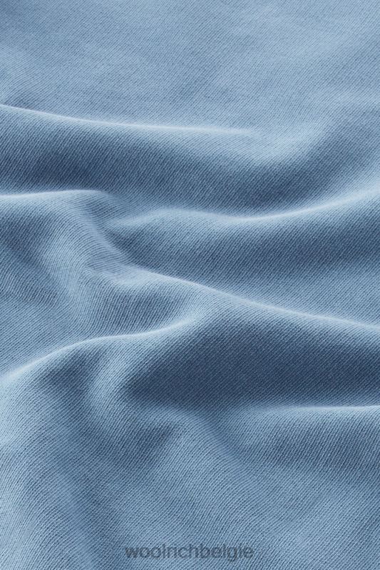 Varsity-ronde hals van kledinggeverfd puur katoenfleece Woolrich Heren 8TTN0488 indigo kleding