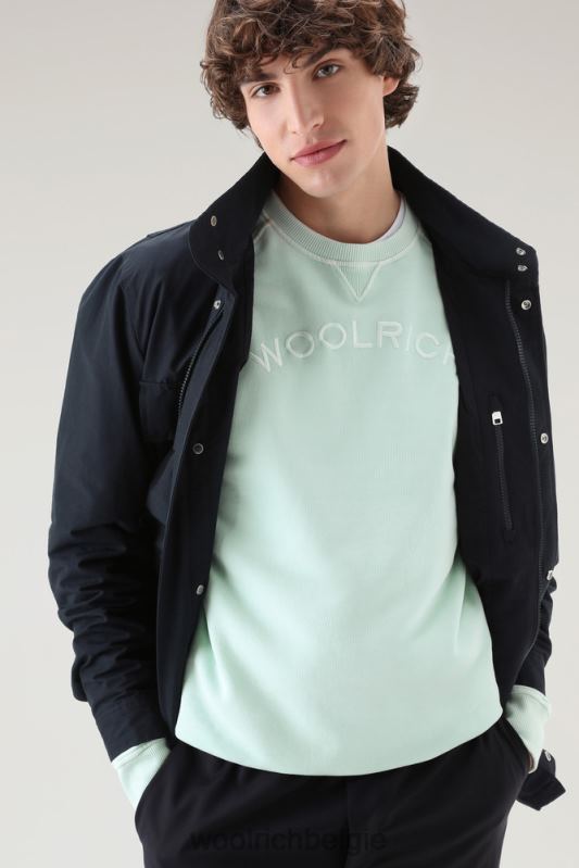 Varsity-ronde hals van kledinggeverfd puur katoenfleece Woolrich Heren 8TTN0489 haven groen kleding
