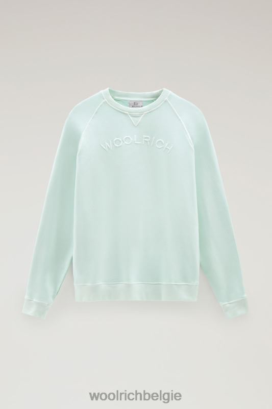Varsity-ronde hals van kledinggeverfd puur katoenfleece Woolrich Heren 8TTN0489 haven groen kleding