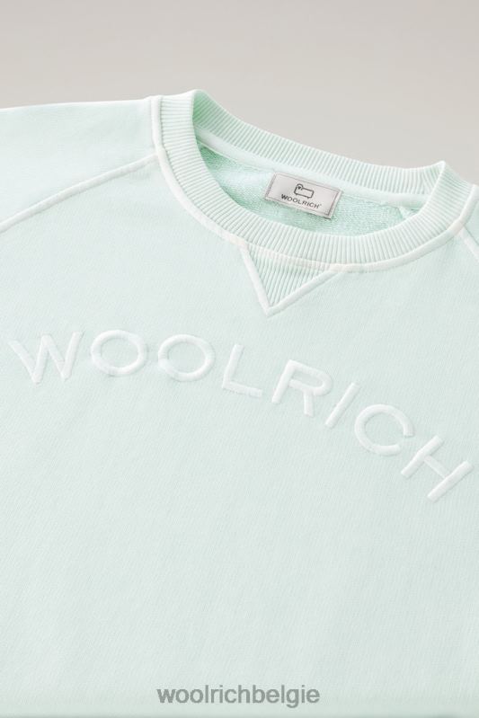 Varsity-ronde hals van kledinggeverfd puur katoenfleece Woolrich Heren 8TTN0489 haven groen kleding